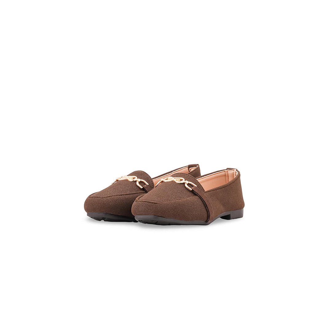 Girls Brown Casual Pumps KD8273
