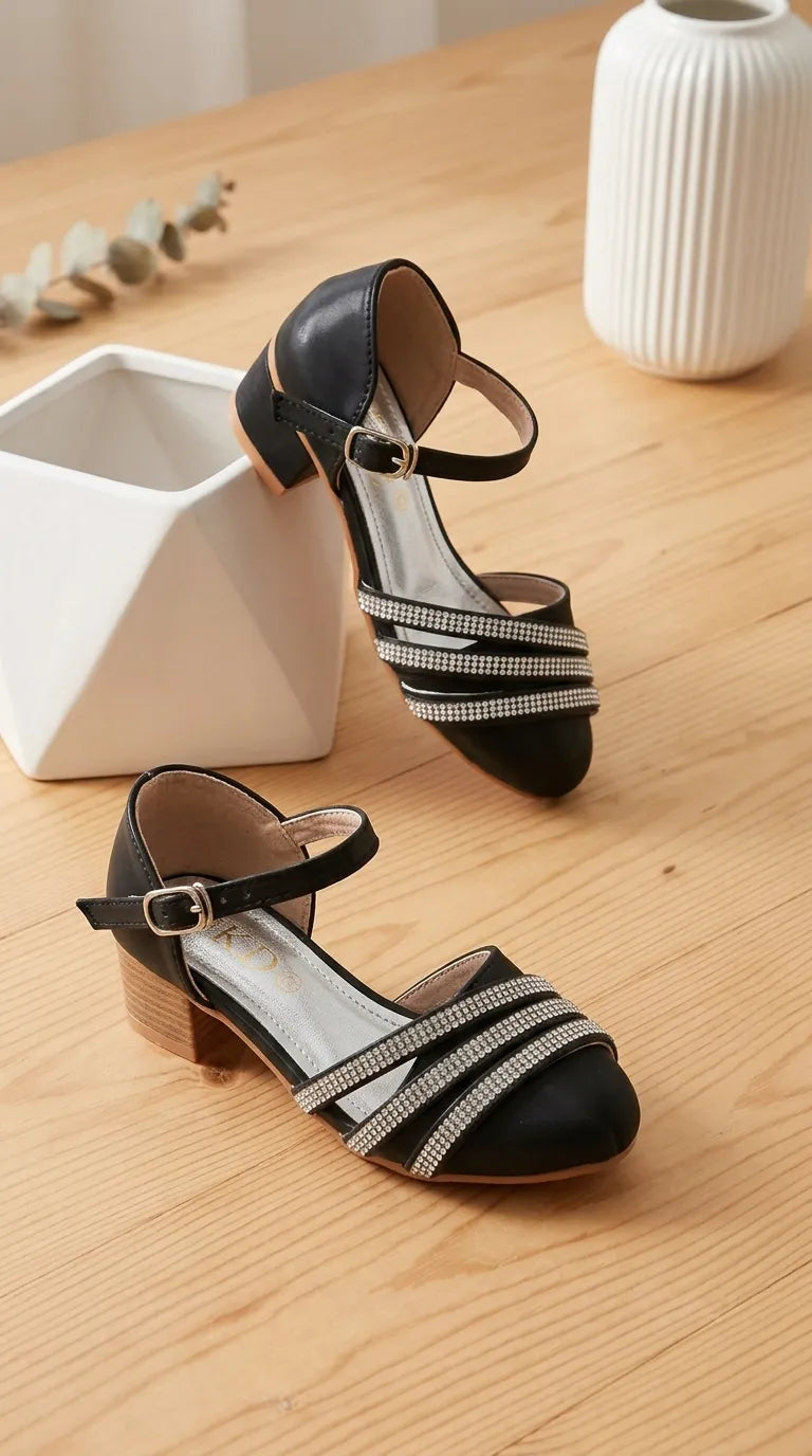 Girls Black Formal Pumps KD8275
