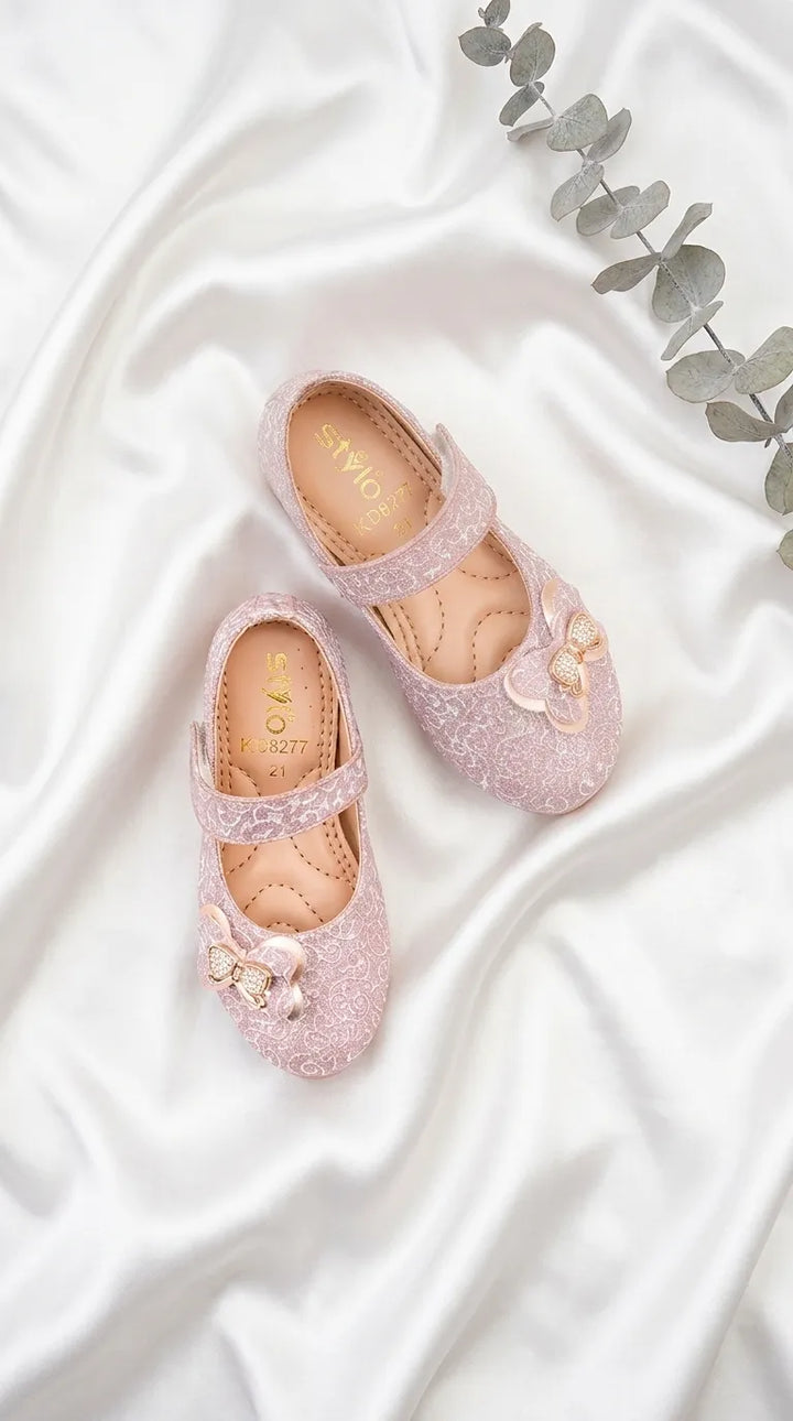 Girls Peach Fancy Pumps KD8277