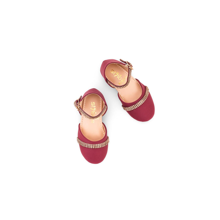 Girls Maroon Formal Pumps KD8280