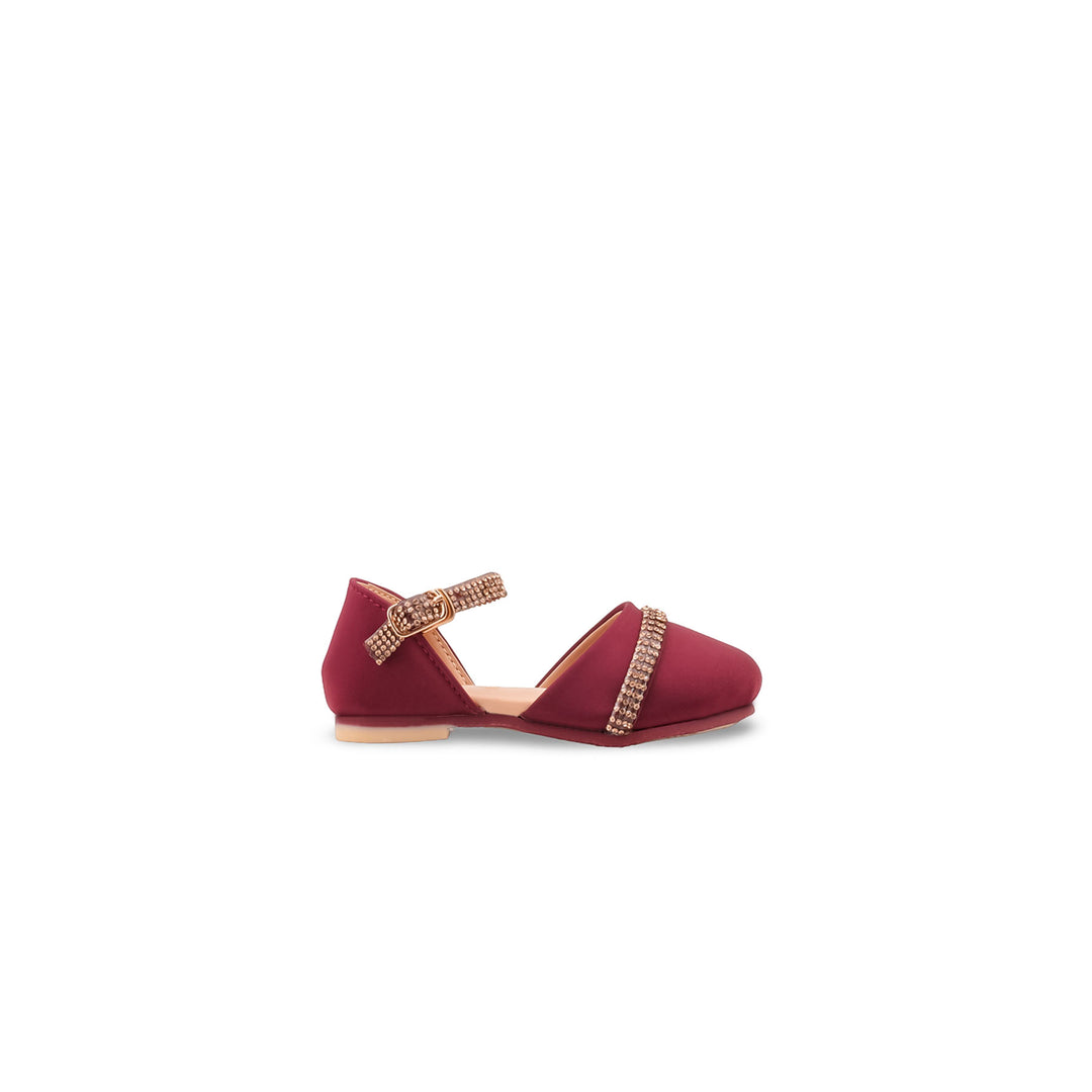 Girls Maroon Formal Pumps KD8280