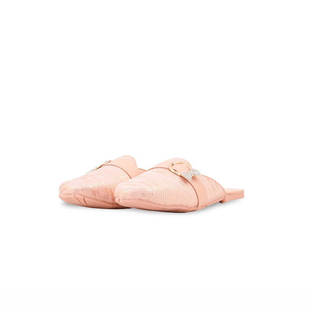 Girls Peach Formal Pumps KD8284