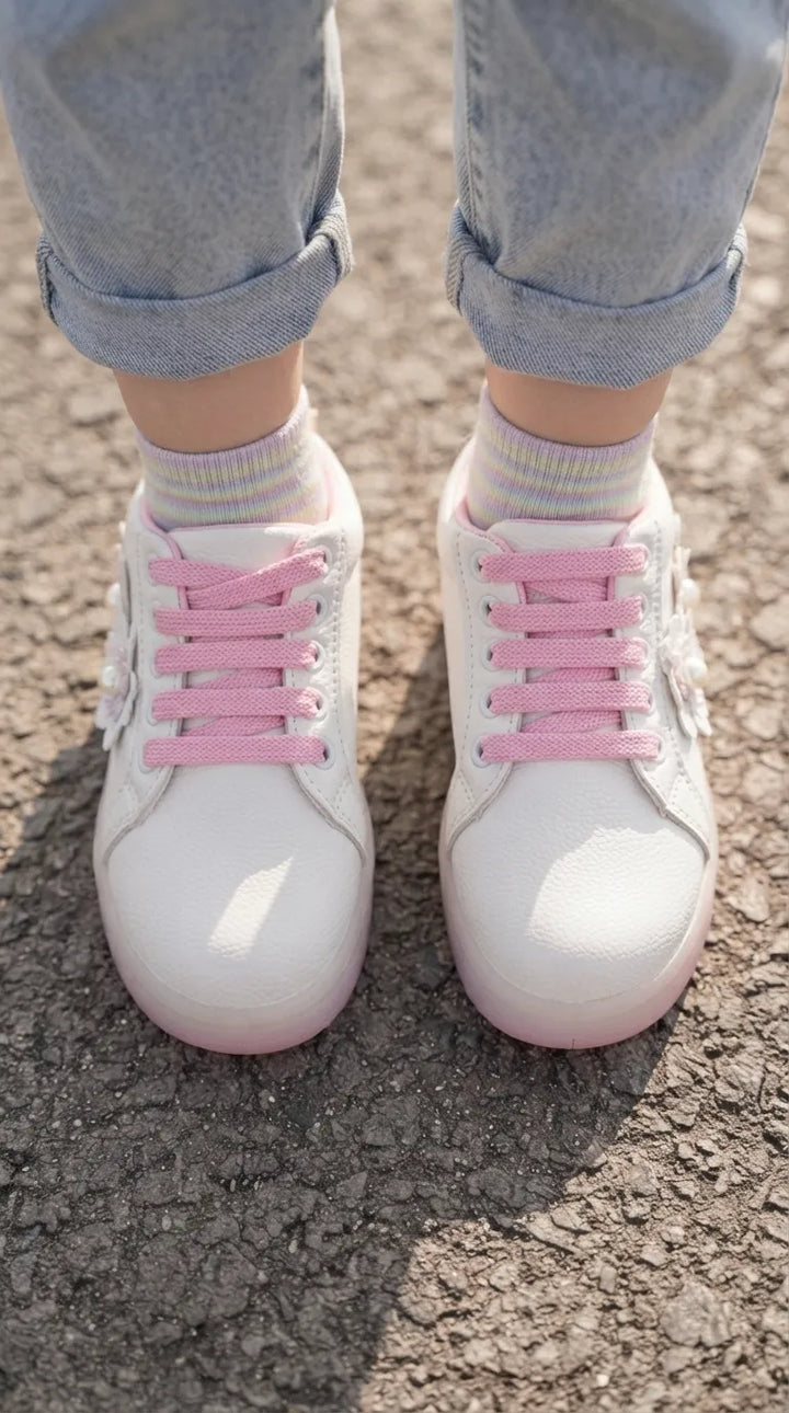 Girls White Casual Jogger KD8288