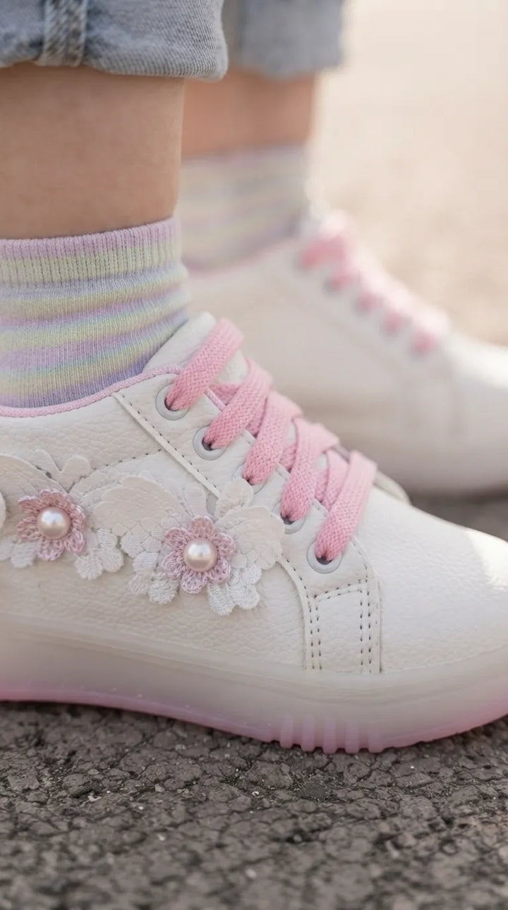 Girls White Casual Jogger KD8288