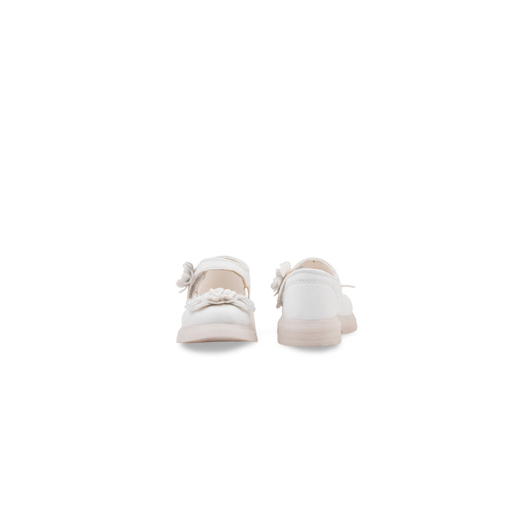 Girls White Formal Pumps KD8290