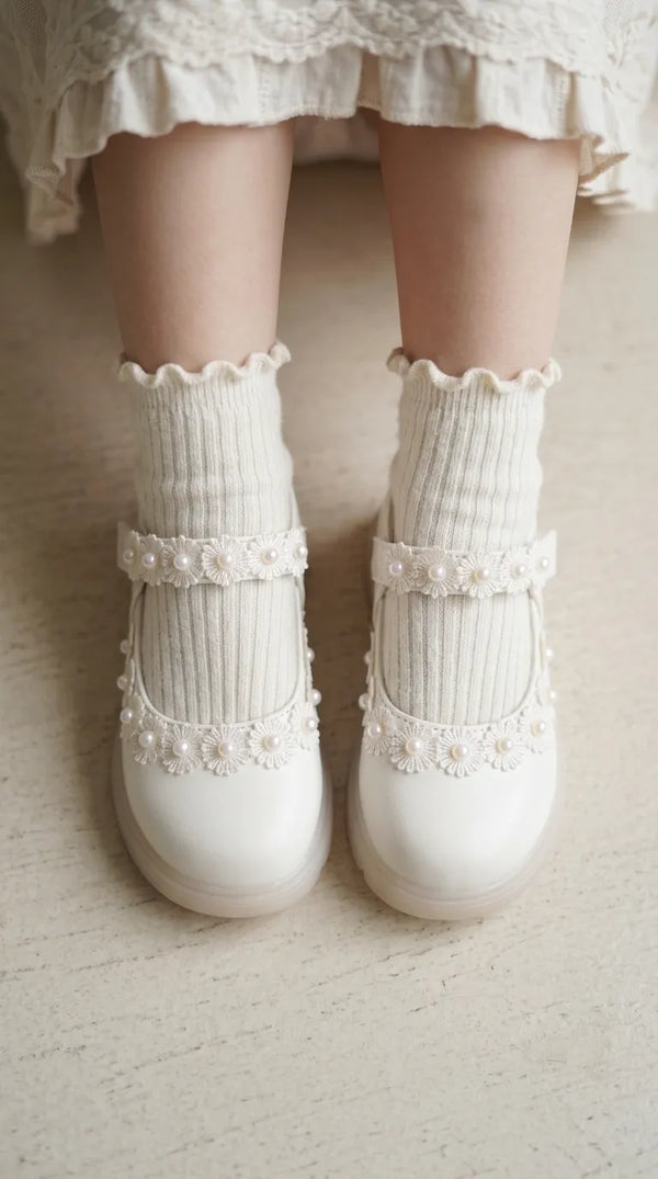 Girls White Formal Pumps KD8292