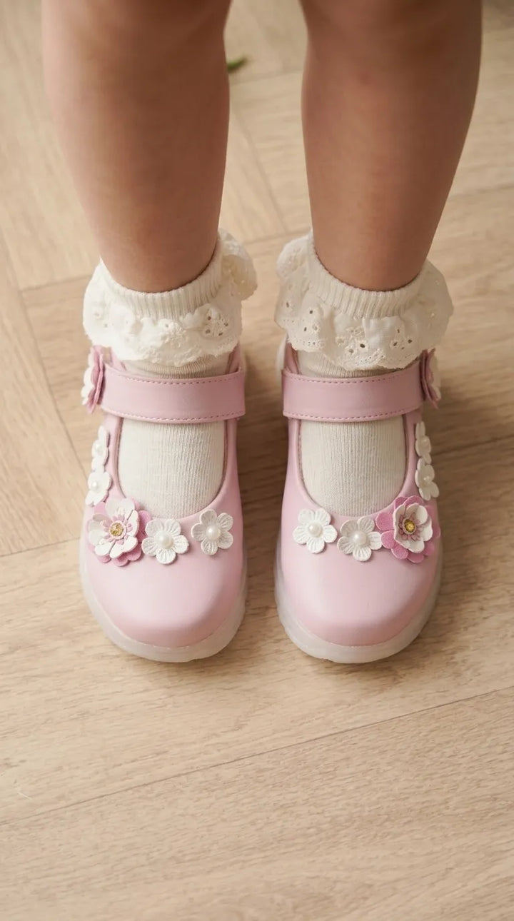 Girls Pink Casual Pumps KD8293