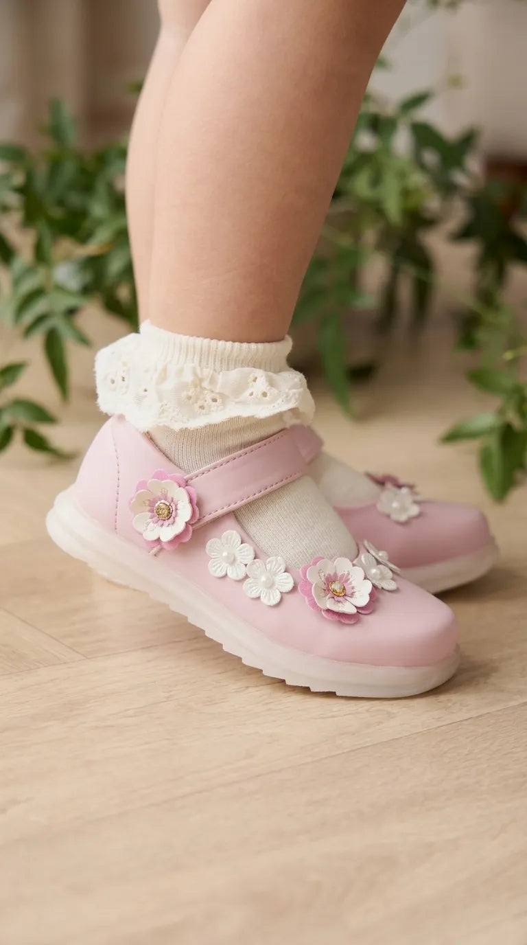 Girls Pink Casual Pumps KD8293