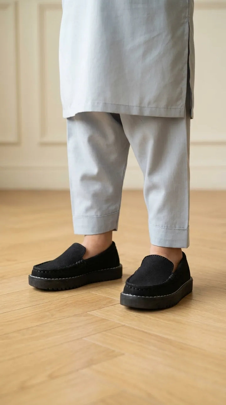 Boys Black Casual Moccasin KD8323