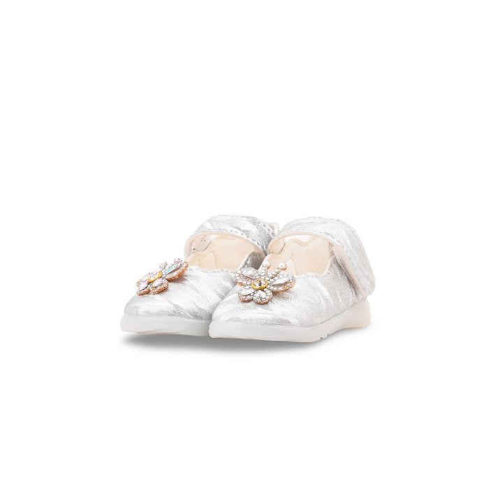 Girls Silver Casual Booties KD8324
