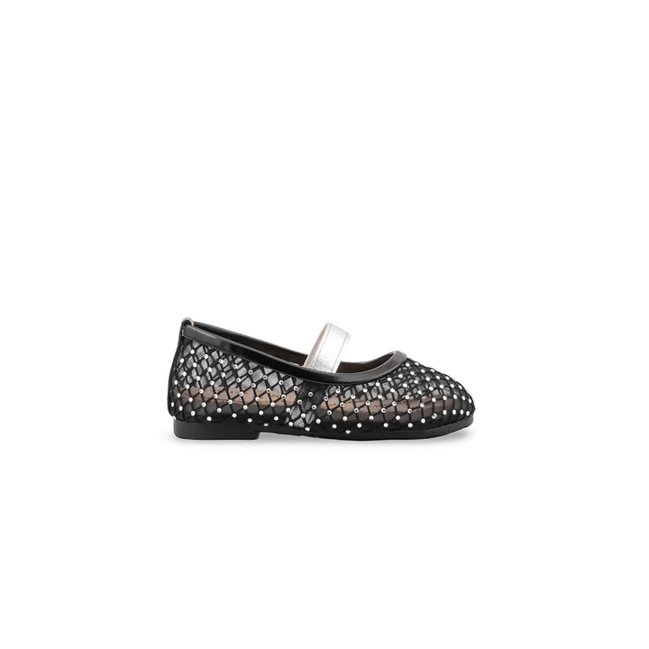 Girls Black Fancy Pumps KD8346