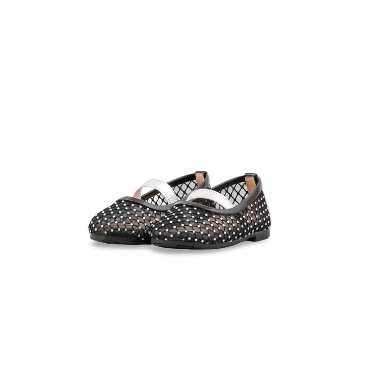 Girls Black Fancy Pumps KD8346