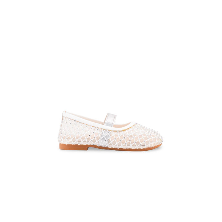 Girls White Fancy Pumps KD8346