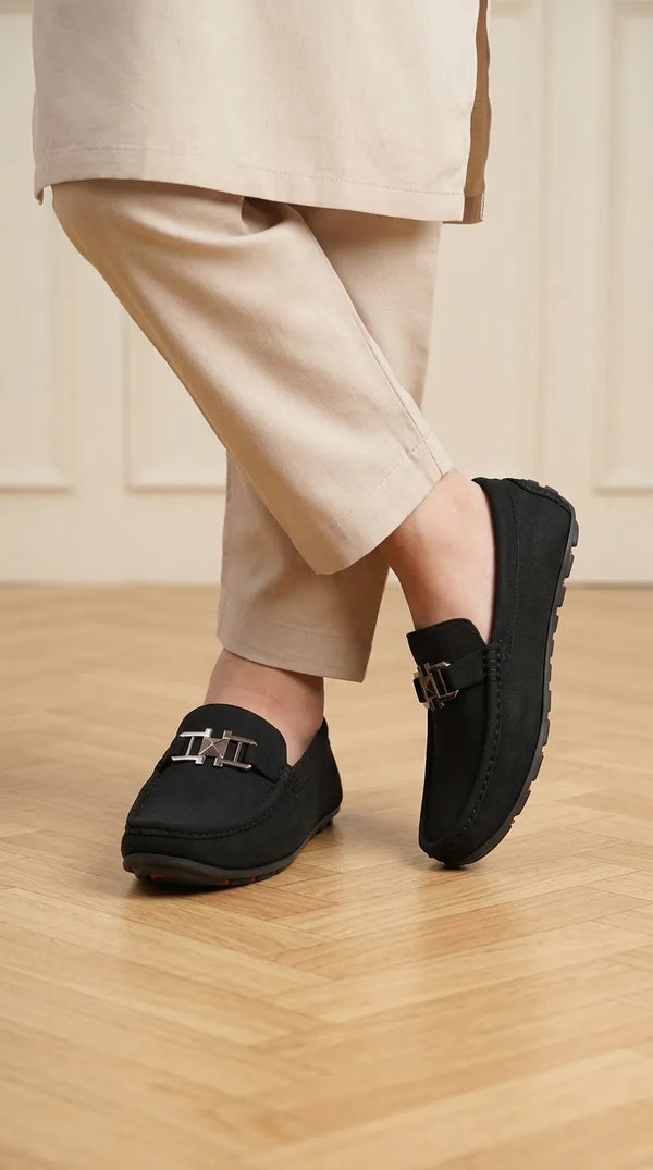 Boys Black Formal Moccasin KD8355
