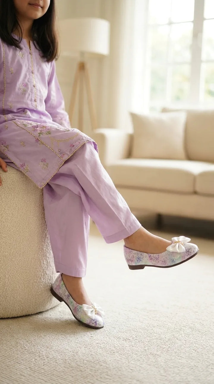 Girls Purple Formal Pumps KD8358