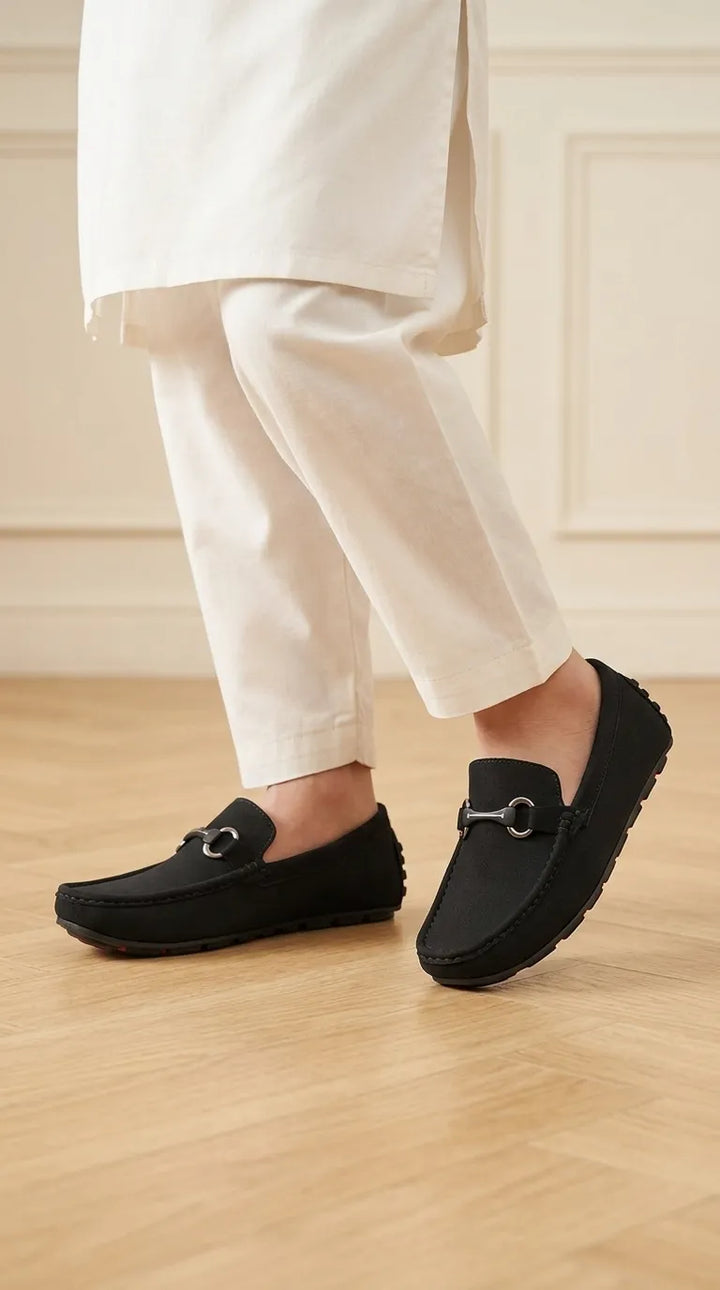 Boys Black Formal Moccasin KD8364