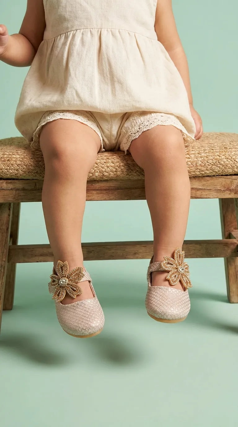 Girls Golden Fancy Pumps KD8380