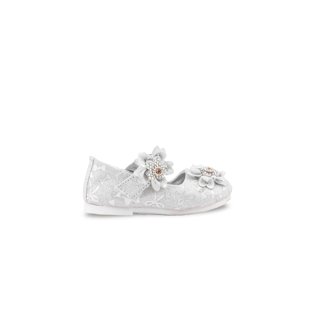 Girls Silver Fancy Pumps KD8381