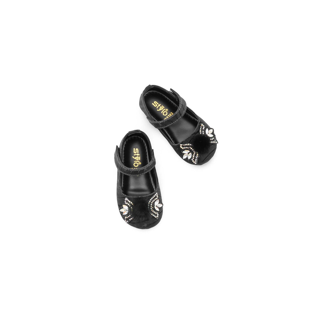 Girls Black Fancy Pumps KD8383