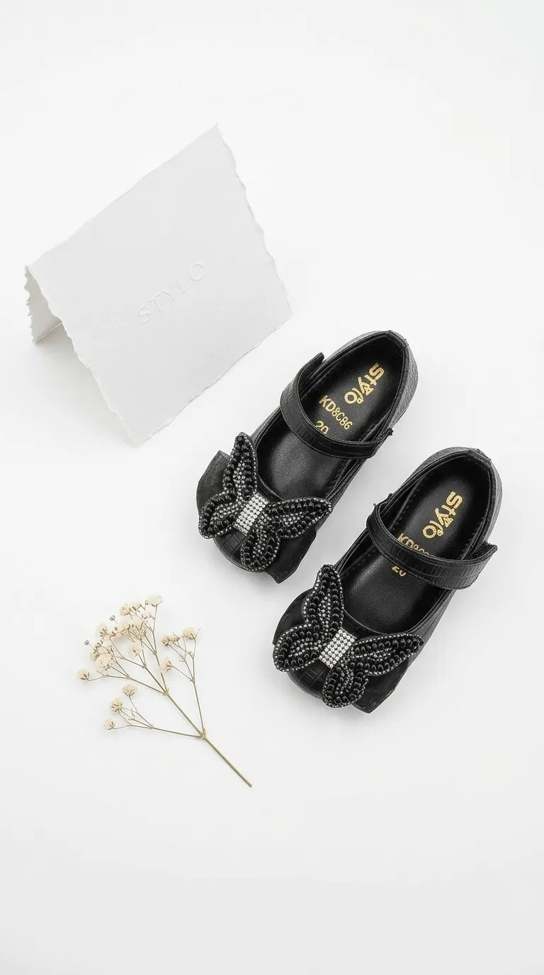 Girls Black Formal Pumps KD8386