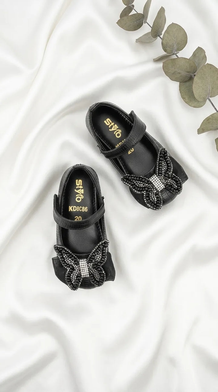 Girls Black Formal Pumps KD8386