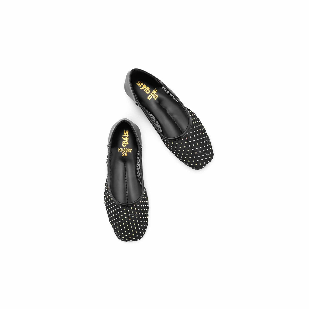 Girls Black Fancy Pumps KD8387