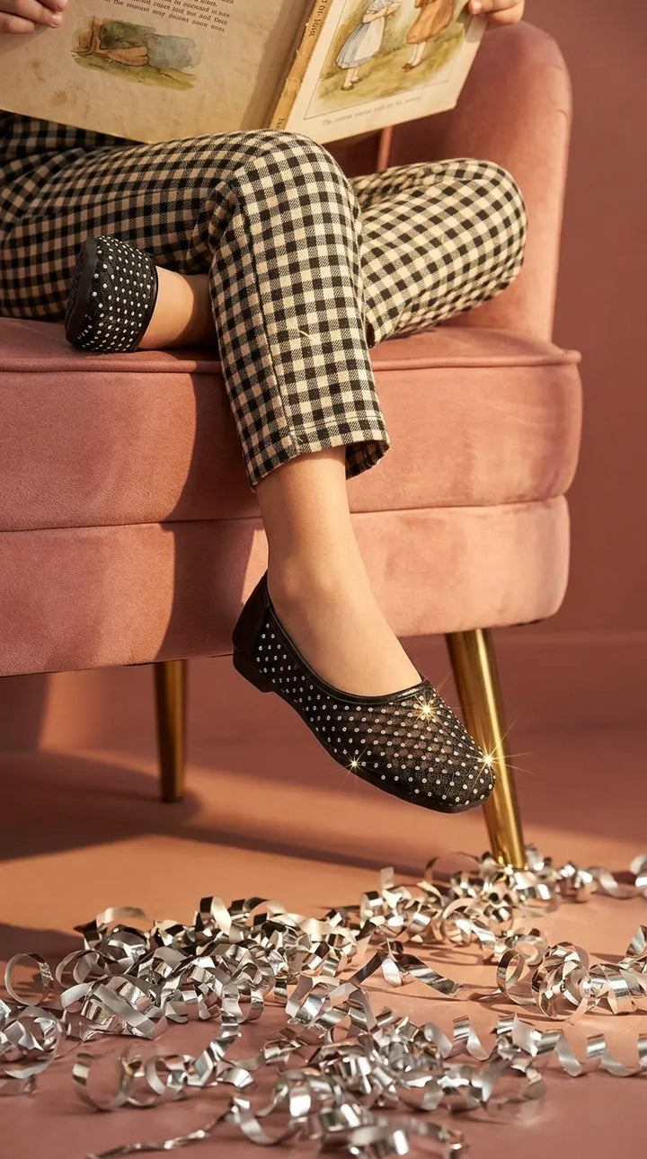 Girls Black Fancy Pumps KD8387
