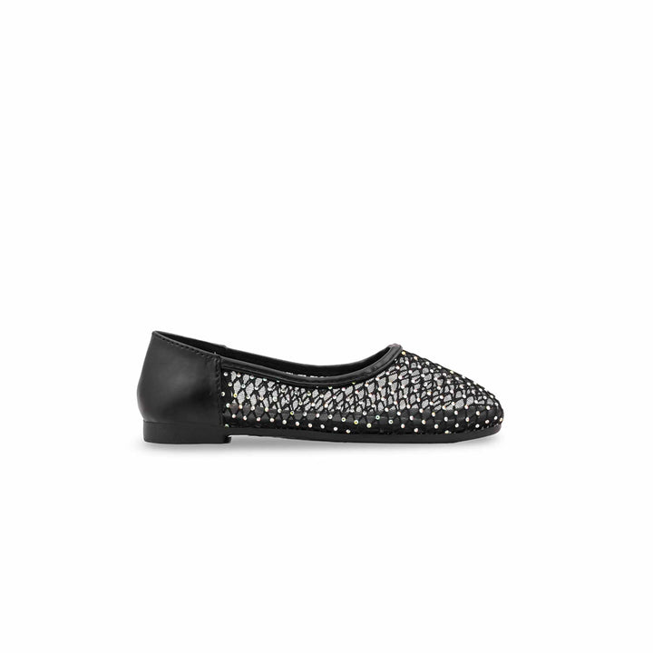 Girls Black Fancy Pumps KD8387