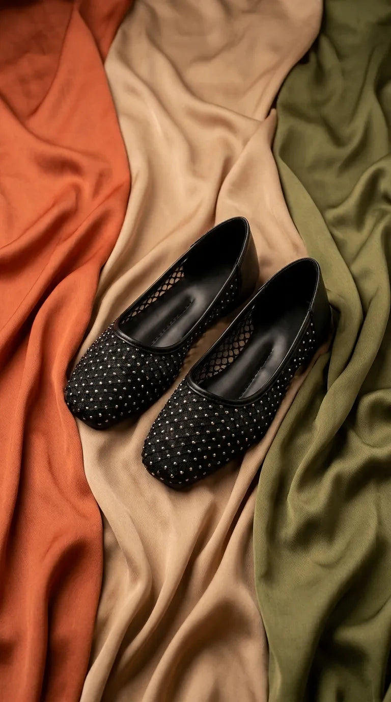 Girls Black Fancy Pumps KD8387