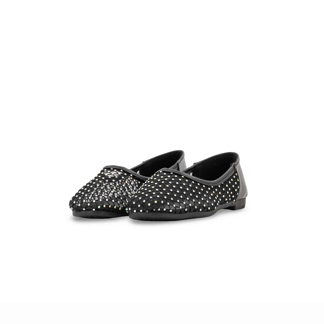 Girls Black Fancy Pumps KD8387