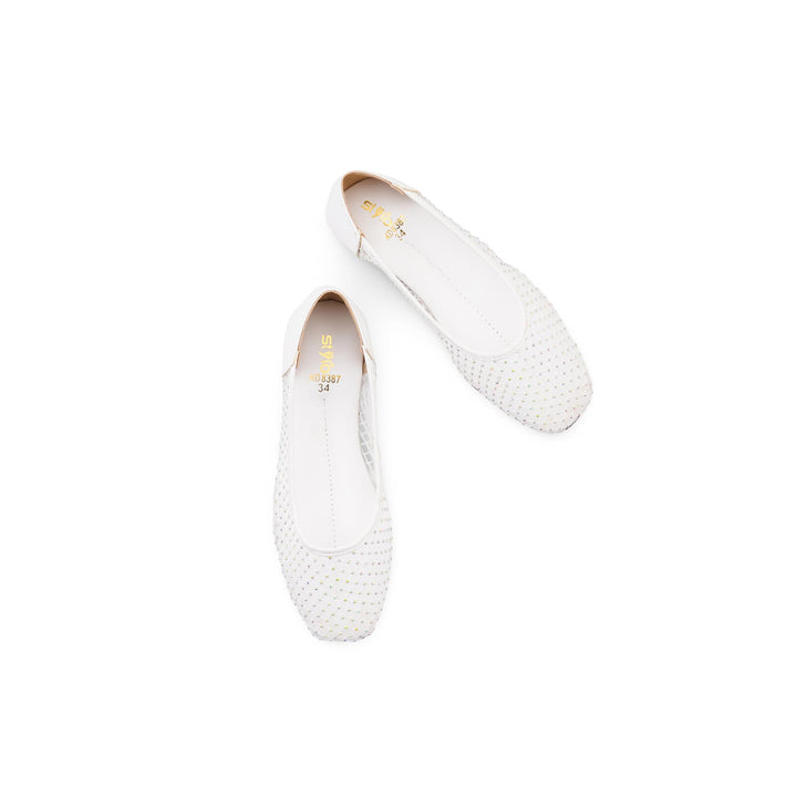 Girls White Fancy Pumps KD8387