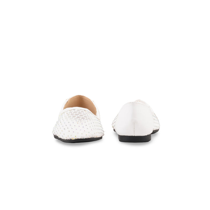 Girls White Fancy Pumps KD8387