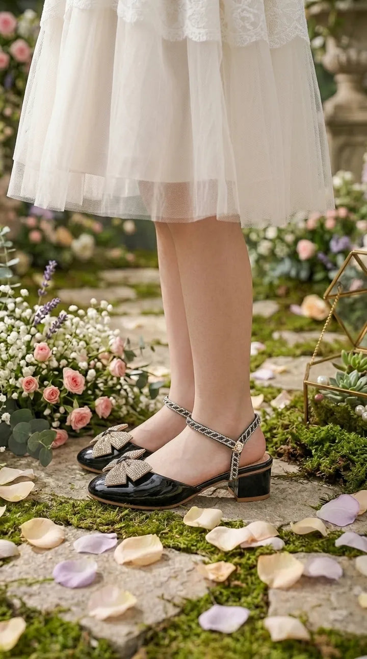 Girls Black Formal Pumps KD8393