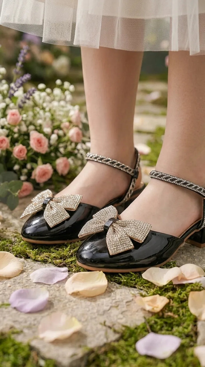 Girls Black Formal Pumps KD8393