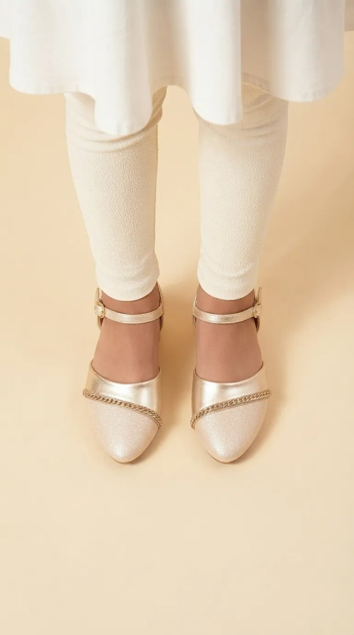 Girls Golden Fancy Pumps KD8398