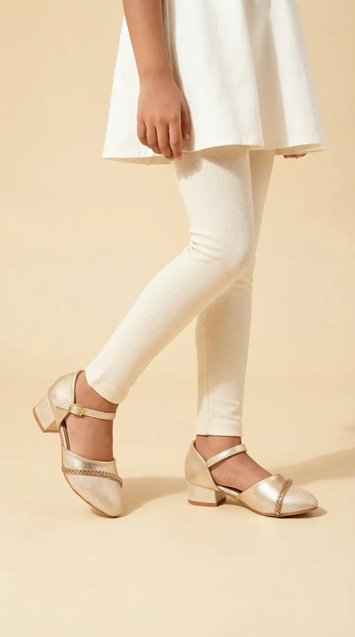 Girls Golden Fancy Pumps KD8398