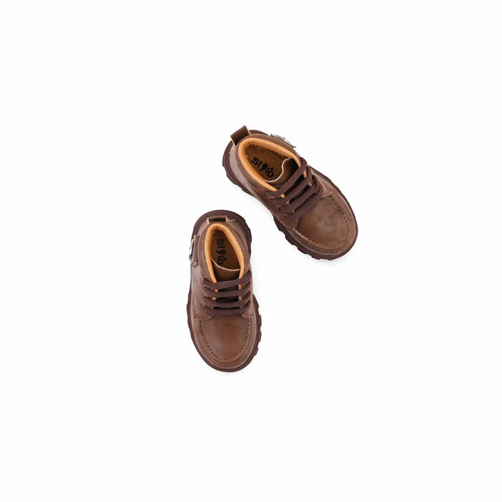 Boys Brown Formal Long Shoes KD8418