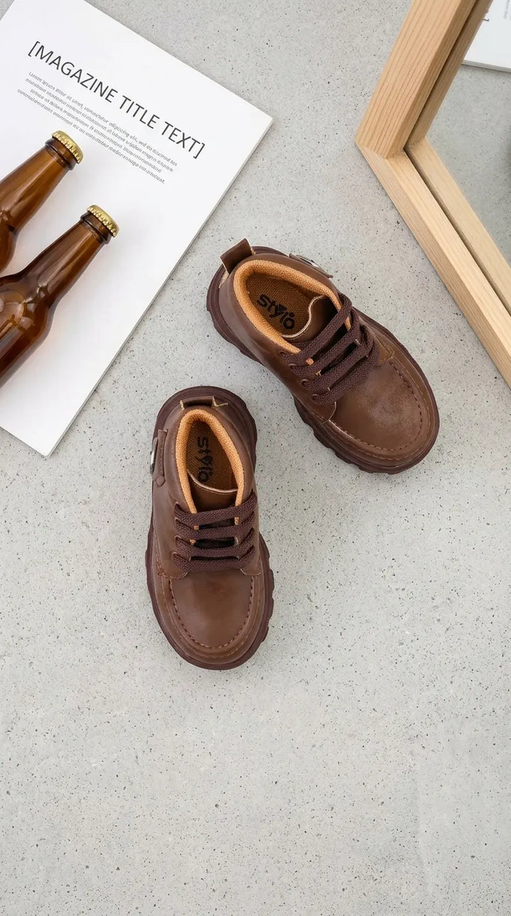 Boys Brown Formal Long Shoes KD8418