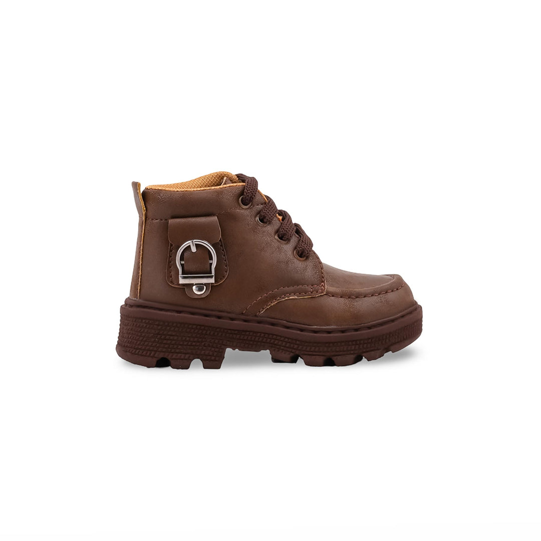 Boys Brown Formal Long Shoes KD8418