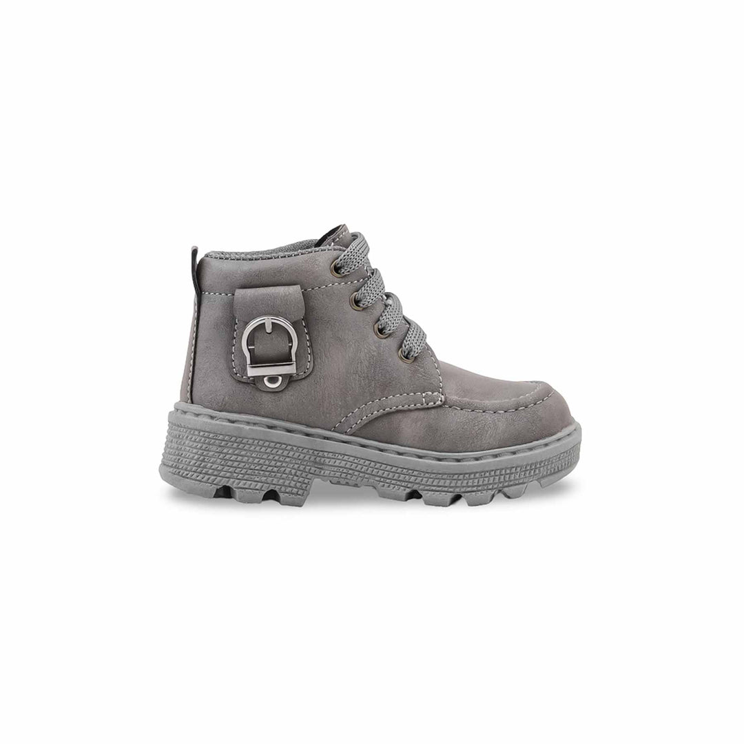 Boys Grey Formal Long Shoes KD8418