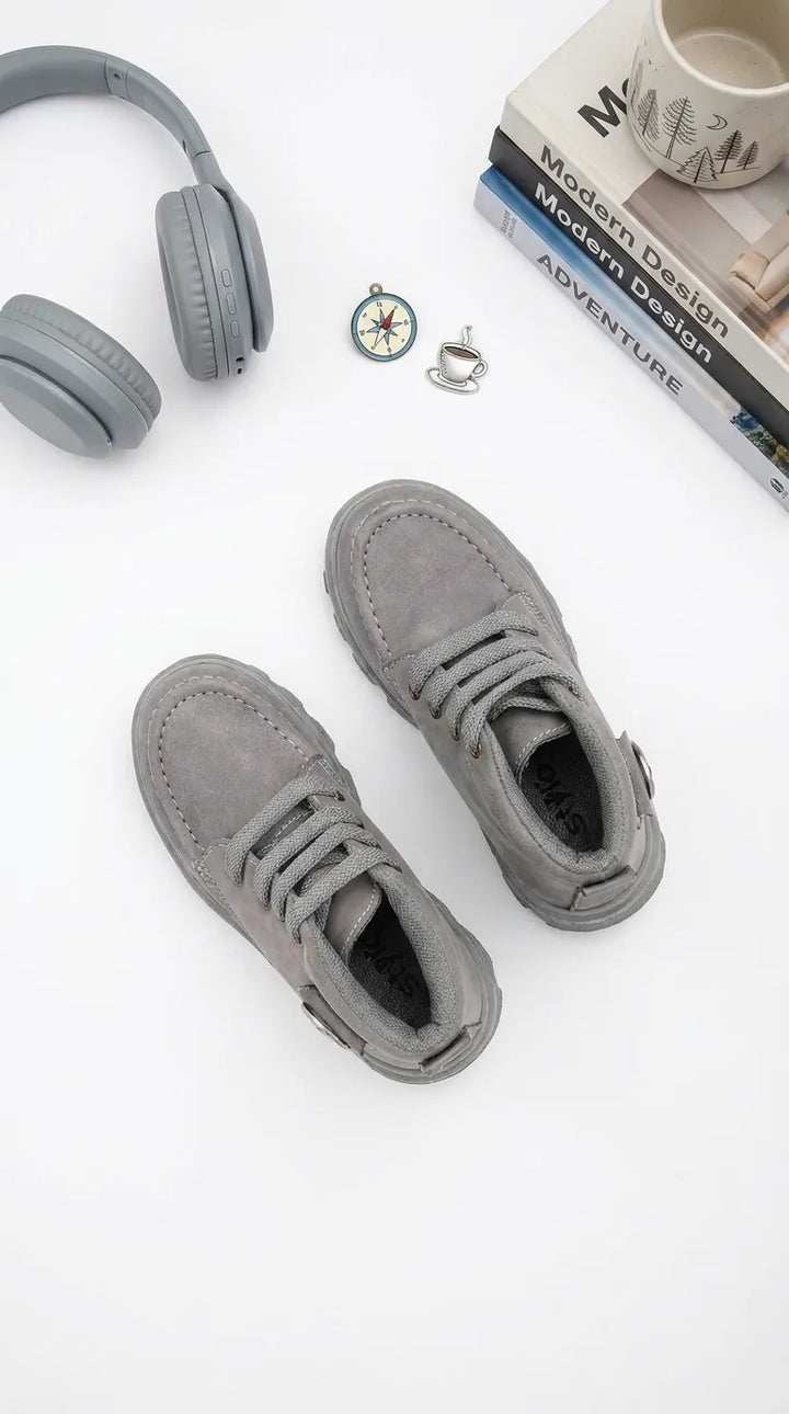 Boys Grey Formal Long Shoes KD8418