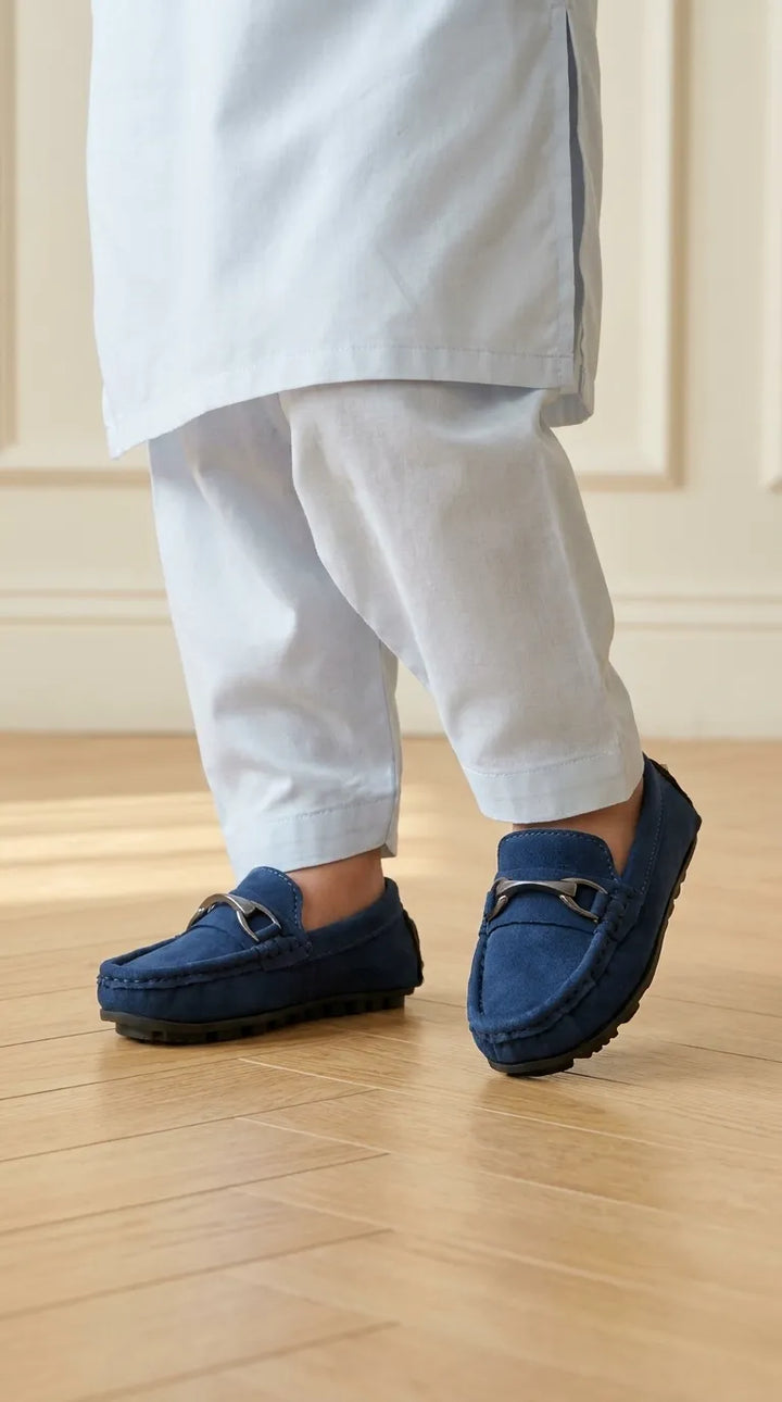 Boys Navy Formal Moccassin KD8451
