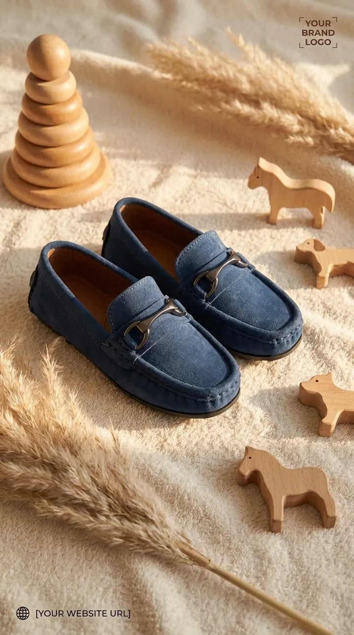 Boys Navy Formal Moccassin KD8451