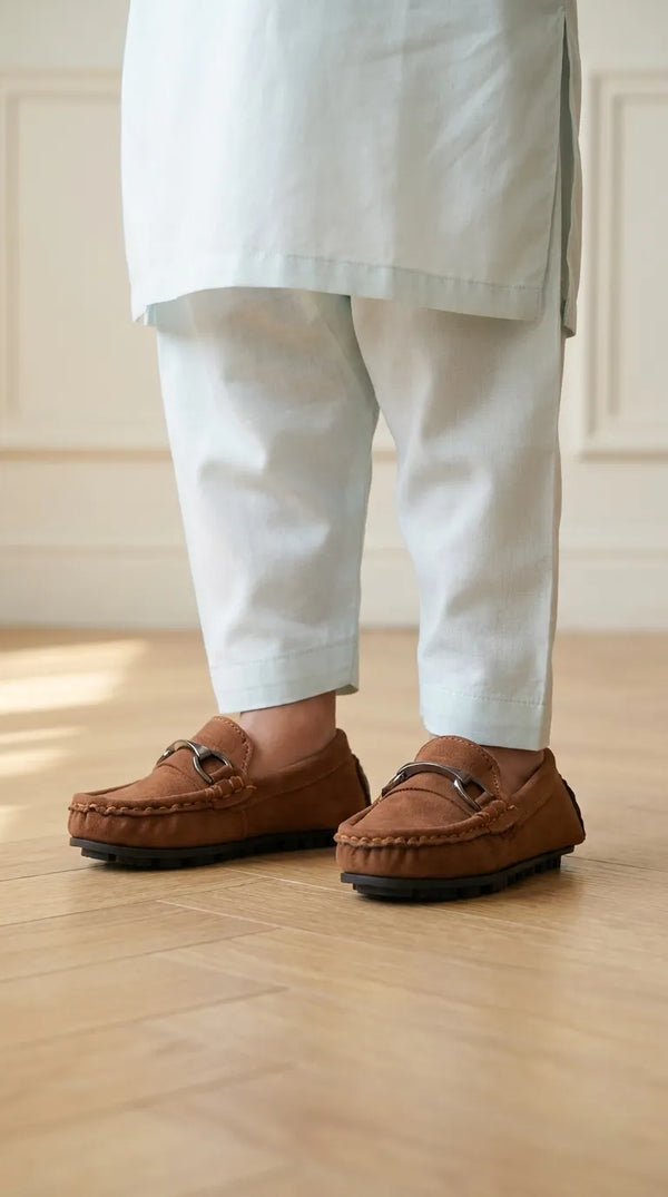 Boys Tan Formal Moccassin KD8451