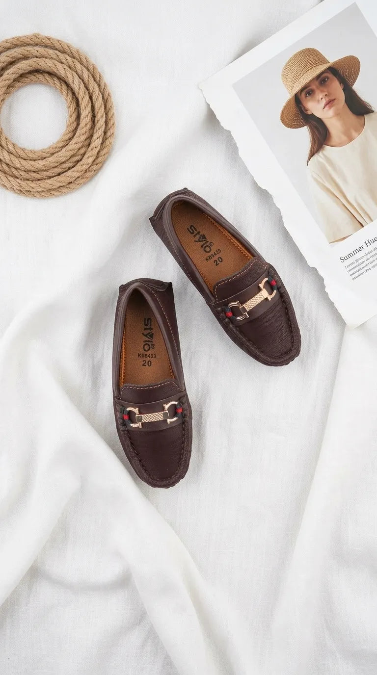 Boys Coffee Formal Moccasin KD8453