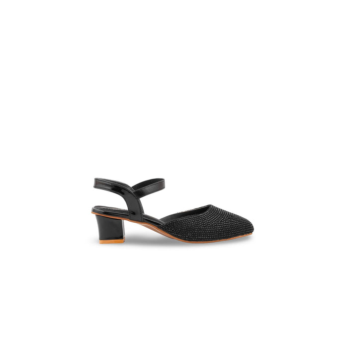 Girls Black Fancy Court Shoes KD8465