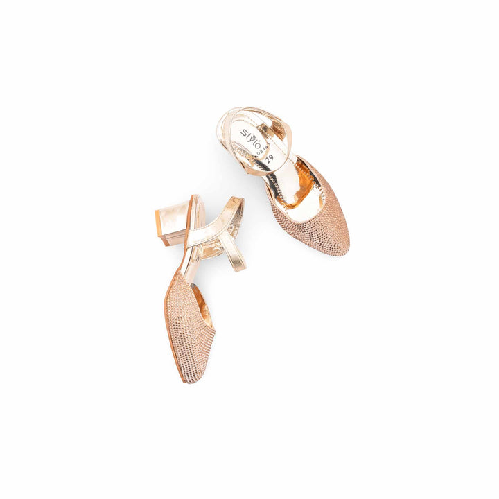 Girls Golden Fancy Court Shoes KD8465