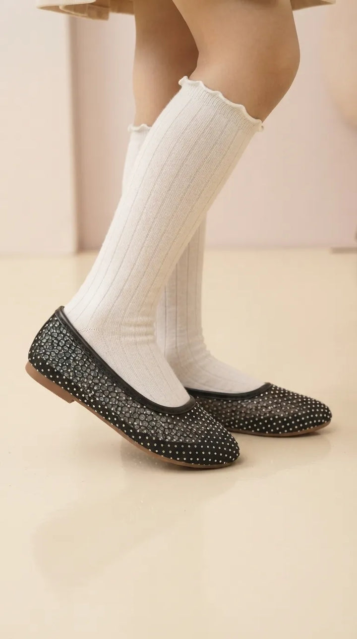 Girls Black Fancy Pumps KD8467