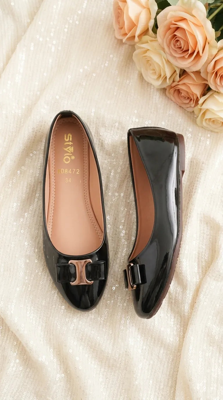 Girls Black Formal Pumps KD8472