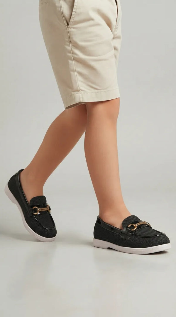 Boys Black Formal Shoes KD8489